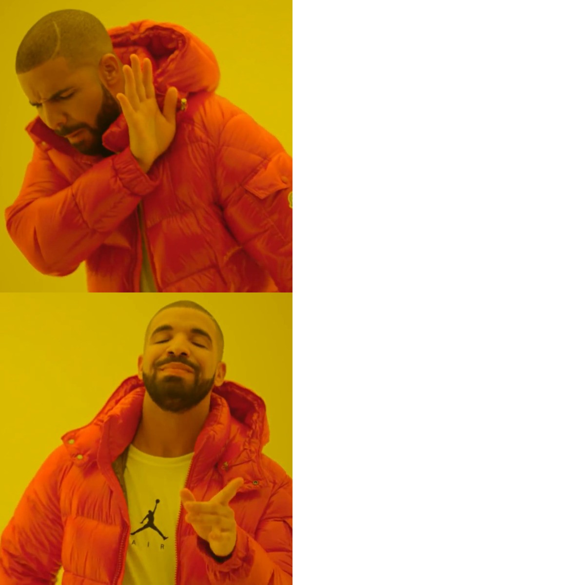 Drake Hotline Bling meme about Uncommon James