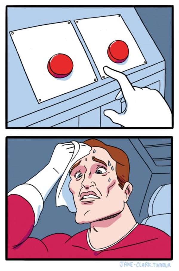 Two Buttons meme about Uncommon James