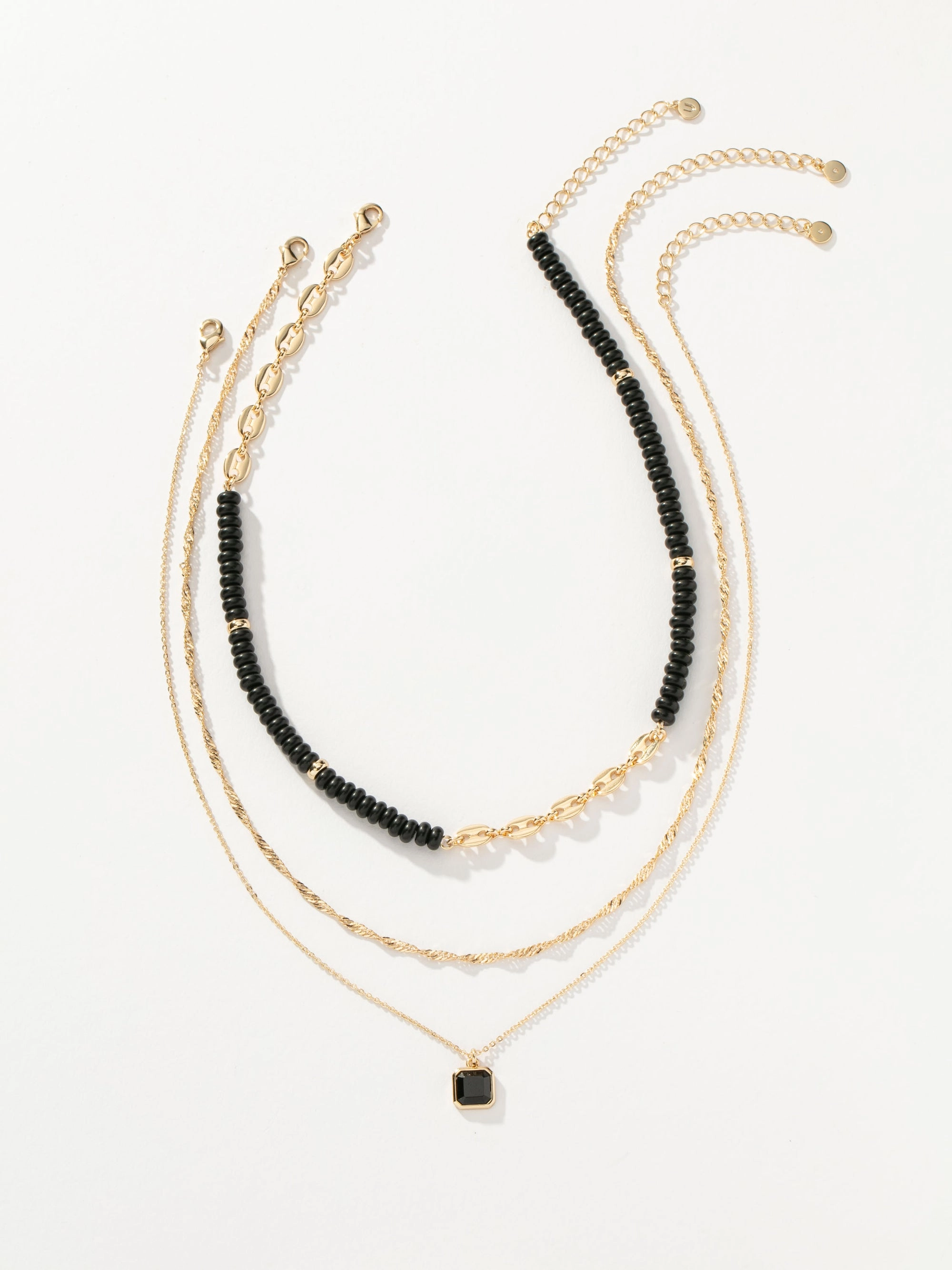 Chateau Layered Necklace | Black | Product Image | Uncommon James
