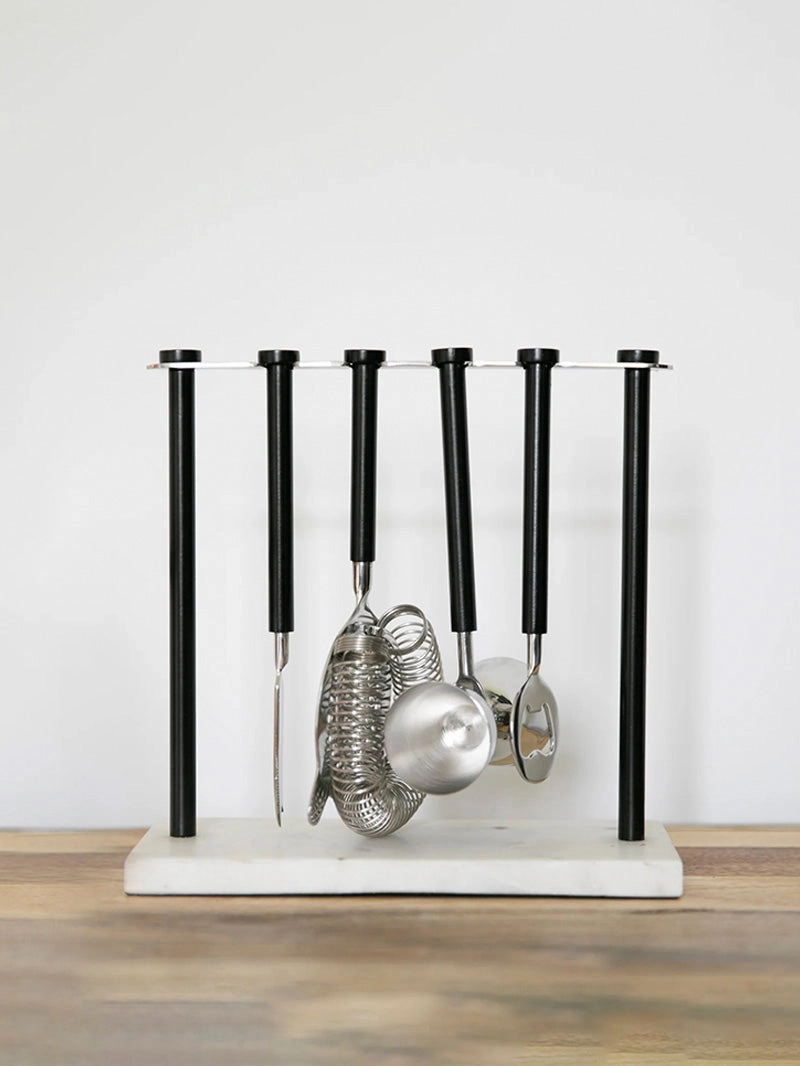 Black and Marble Bar Set